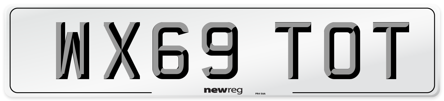 WX69 TOT Number Plate from New Reg